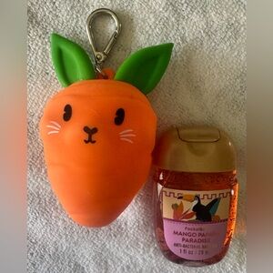 Cute Bunny Carrot Keychain Hand Sanitizer Holder & Sanitizer.
